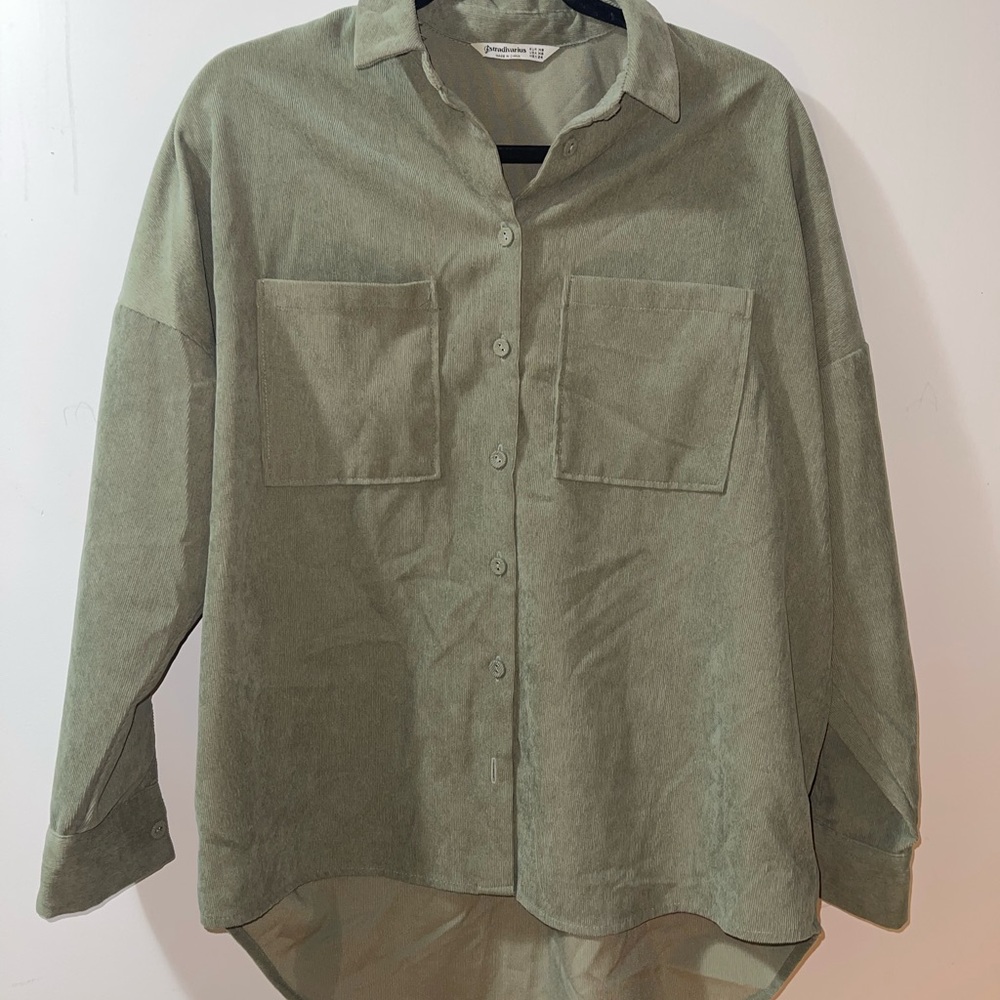 Stradivarius Sage Green Top